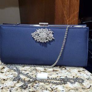 Navy Blue Clutch with shoulder strap